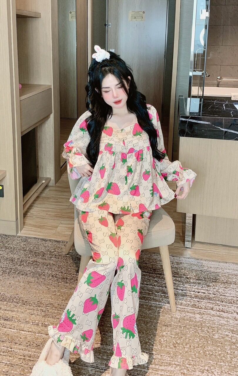 [HOT] BỘ LỤA NGỌC TRAI HOẠ TIẾT CUTE ,SIZE 40-60KG