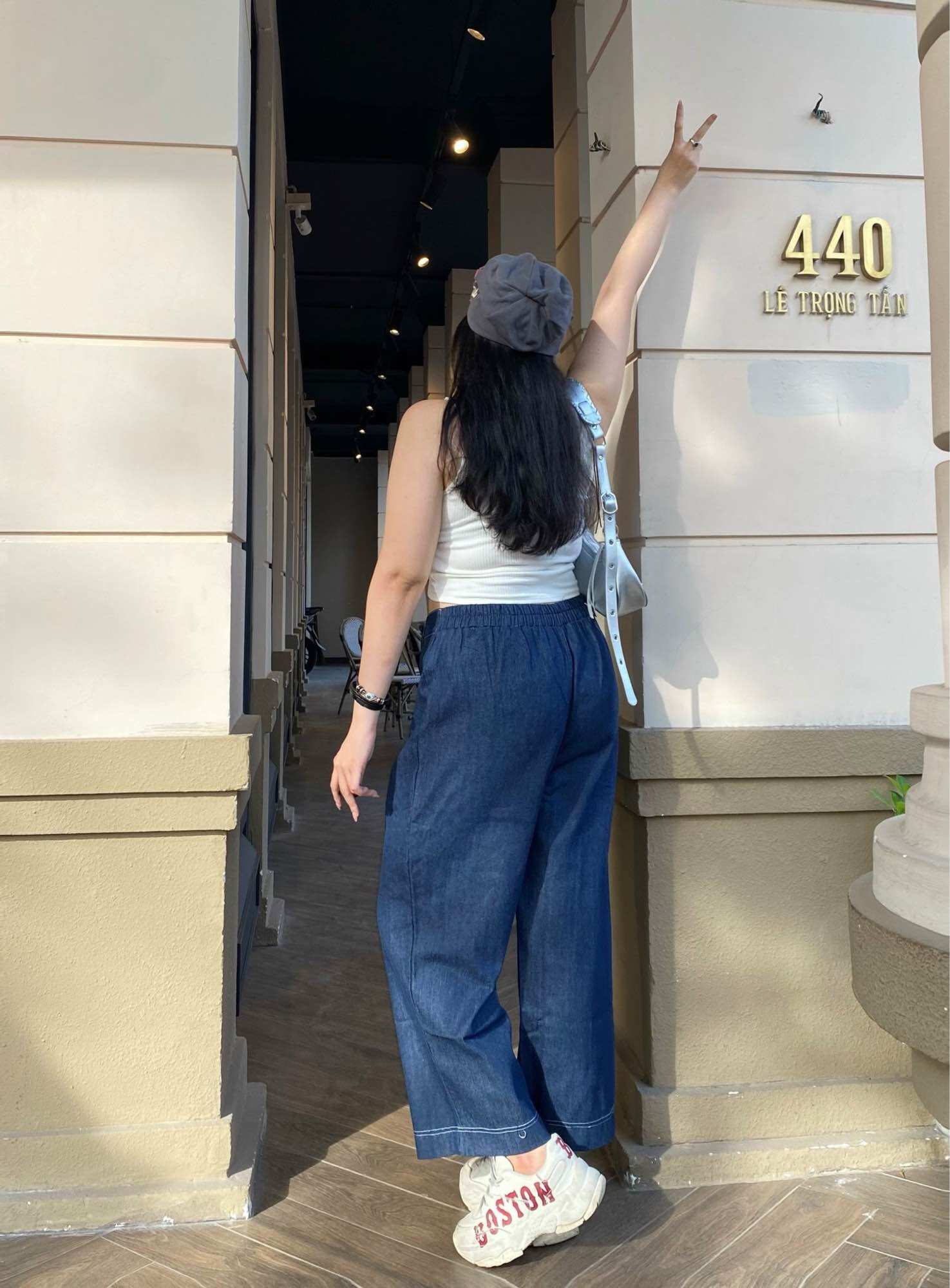 OOTD BIGSIZE | Quần denim lửng viền chỉ nổi