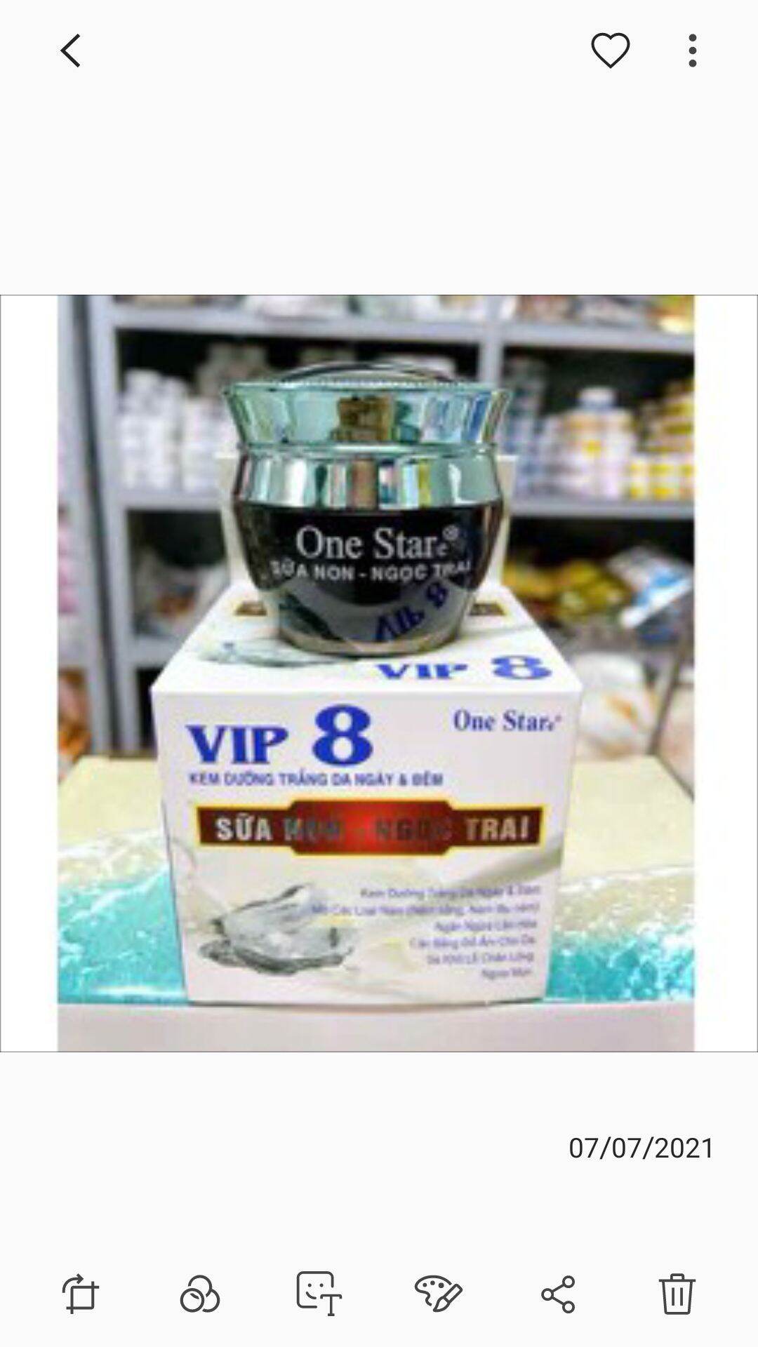 2 hũ kem one star vip 8 trắng da ngày và đêm 35g
