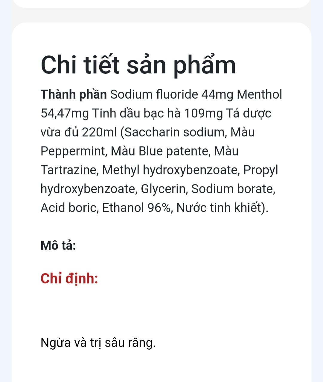 Nước súc miệng shining chai 200ml