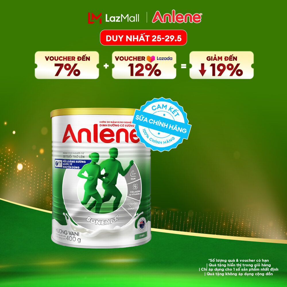 [Voucher giảm đến 26%]Sữa Bột Anlene Hương Vani 400G