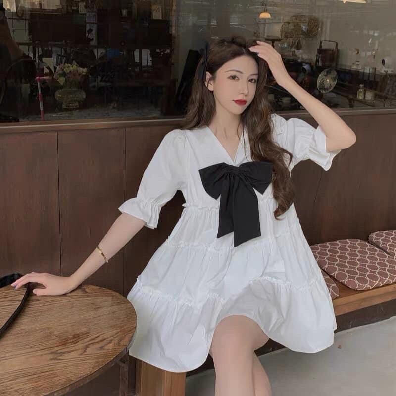 Đầm trắng baby doll xinh iu