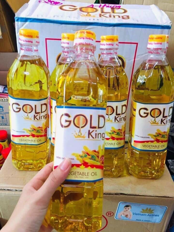 Set 2 Dầu ăn Gold King Chính Hãng 900ml thực vật Olein cọ 100%, Date mới 4