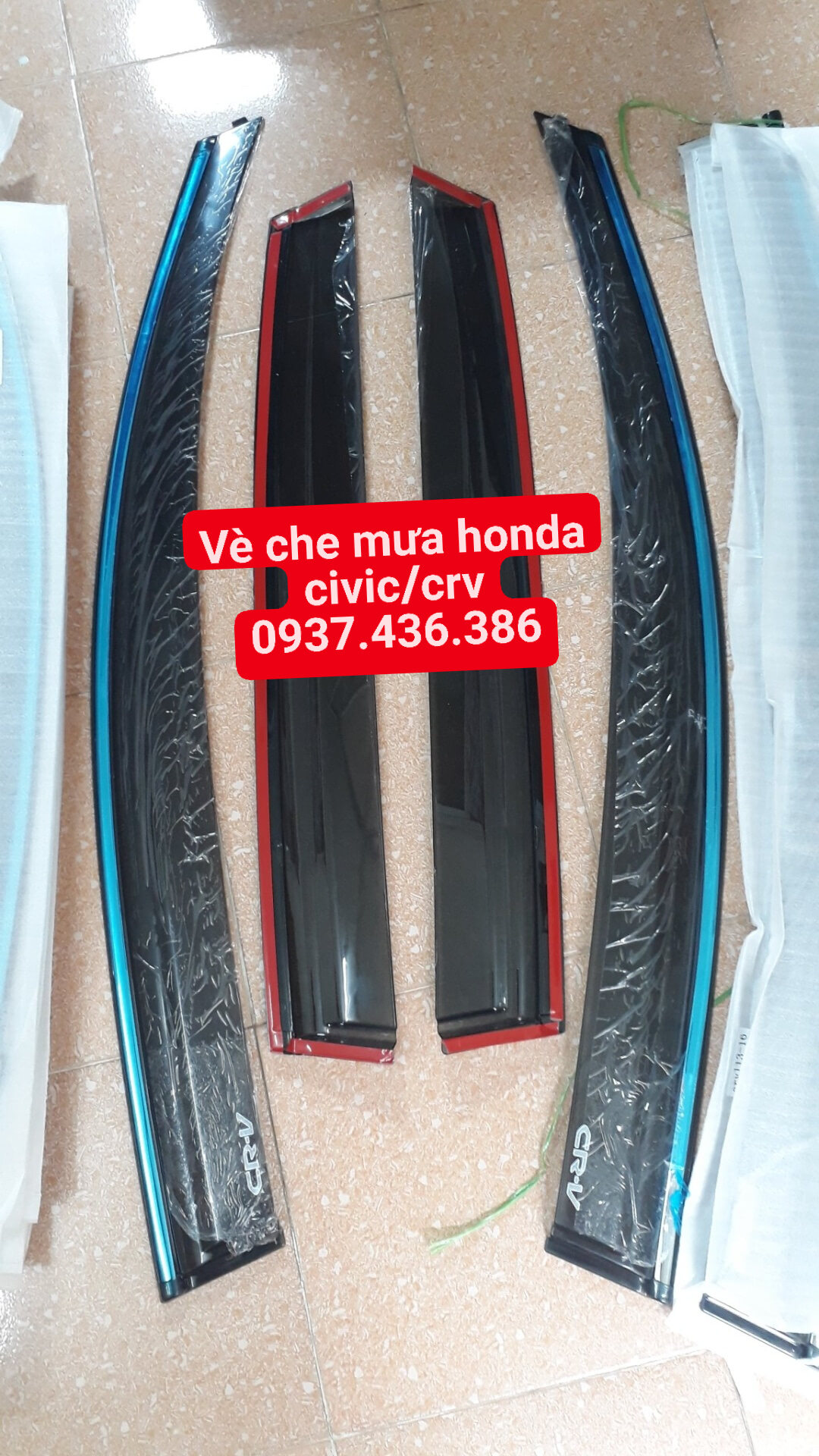 Vè che mưa viền inox honda civic,crv,city.Phụ kiện ôtô