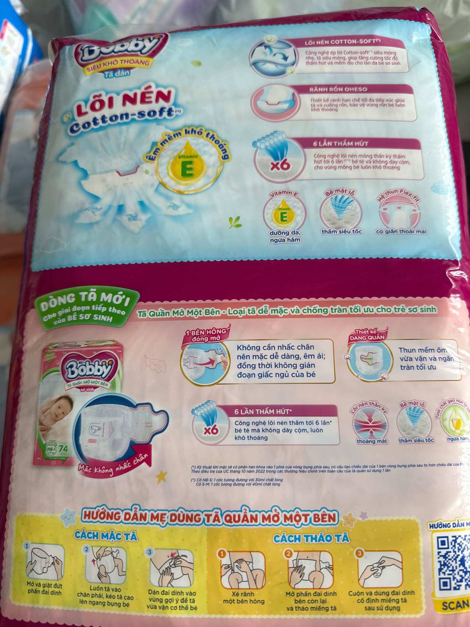 Tặng 4 miếng/ Bỉm tã bobby- tã dán sơ sinh size NB70 miếng/ xs70/