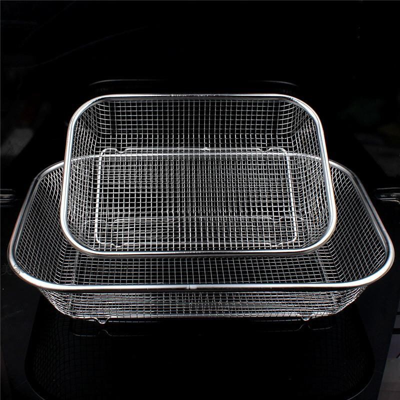 Rổ lưới hình chữ nhật inox 304 dày, rổ lưới thép dày, rổ rửa rau, rổ hoa quả, rổ đựng hoa quả, rổ đựng bát đũa, rổ thoát nước to