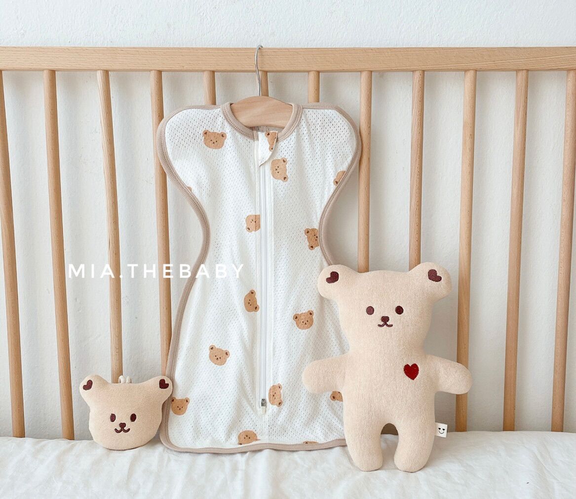 Nhộng chũn ngủ cho bé cotton lưới dottodot - hàn quốc made in korea