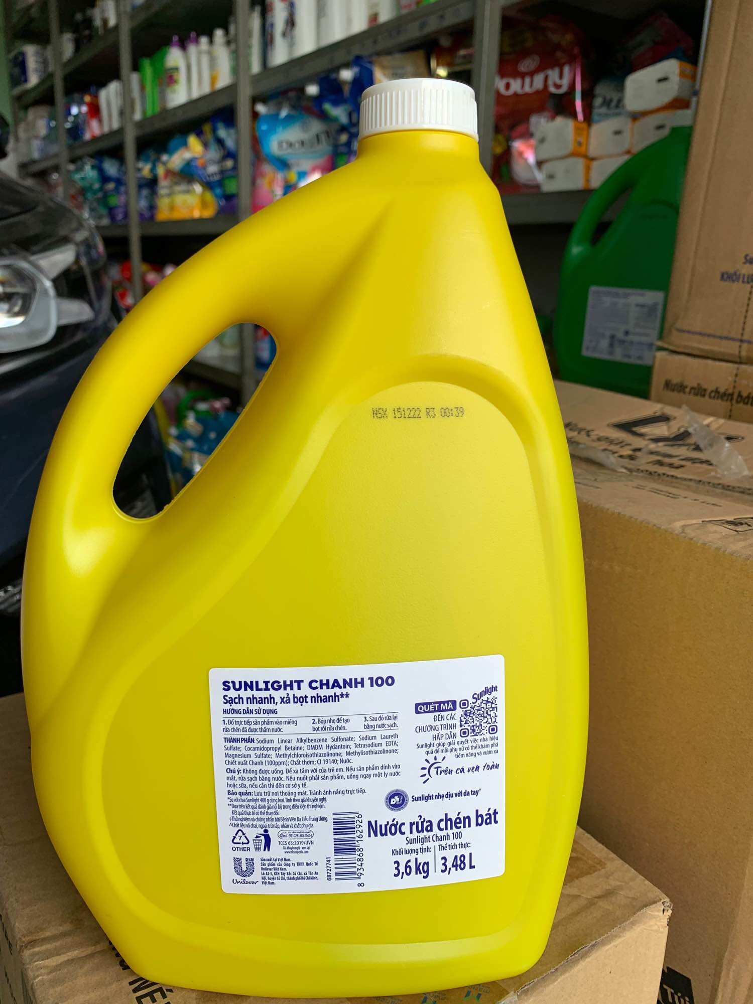 Nước rửa chén Sunlight chanh can 3,6kg