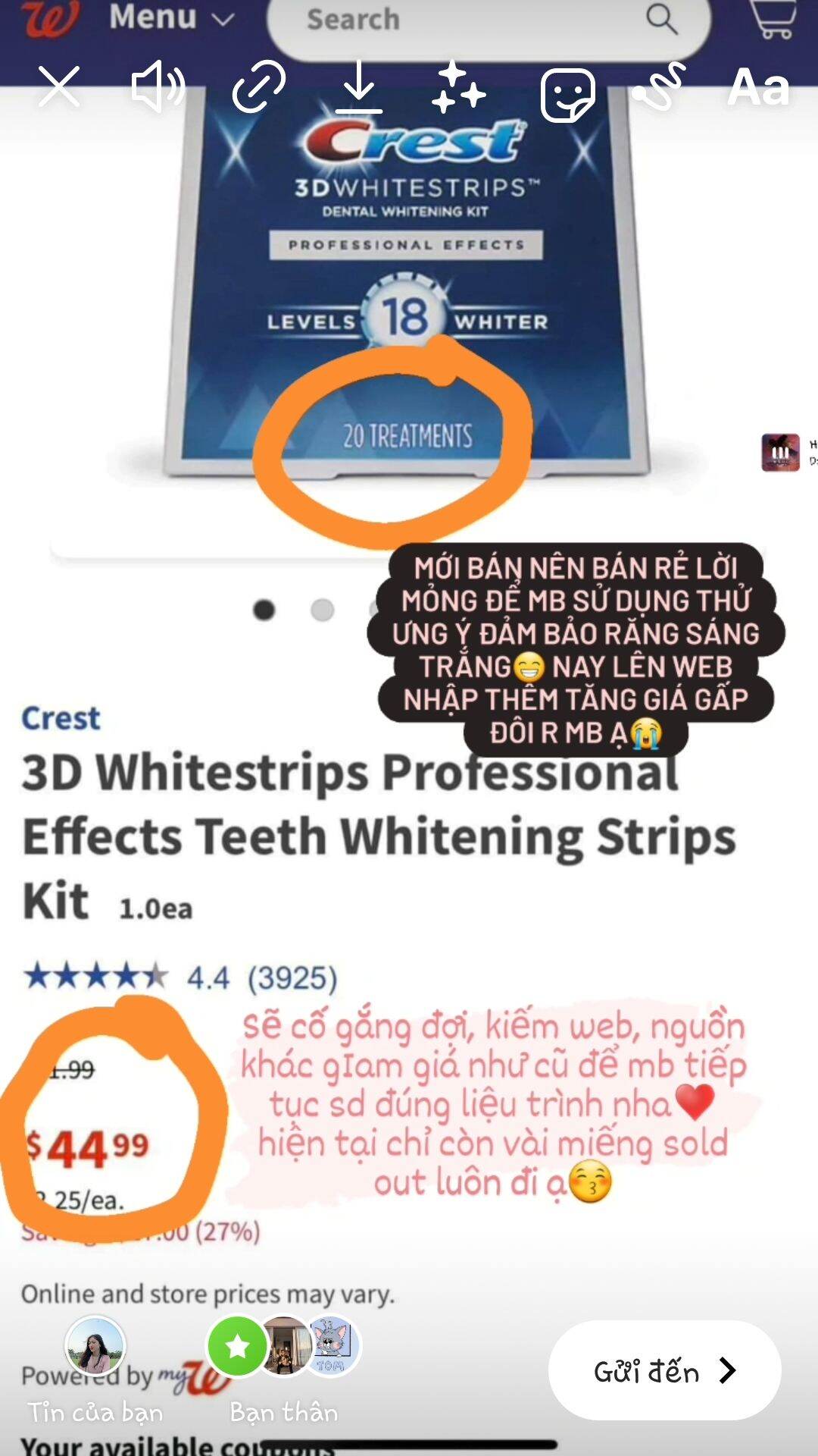 MIẾNG DÁN TRẮNG RĂNG CREST PROFESSIONAL EFFECTS [1 NGÀY/ 2 MIẾNG]