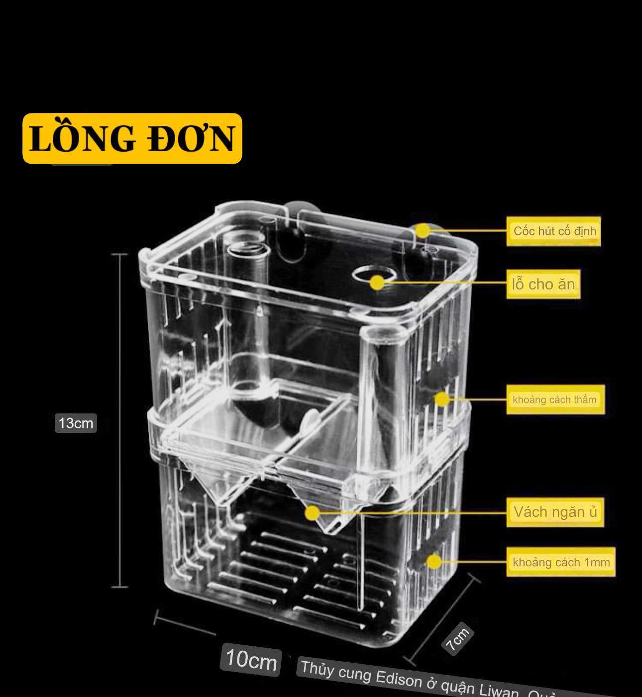 Lồng Đẻ Mica 2 Kích Cỡ - Dưỡng Cá , Tách Cá Đẻ