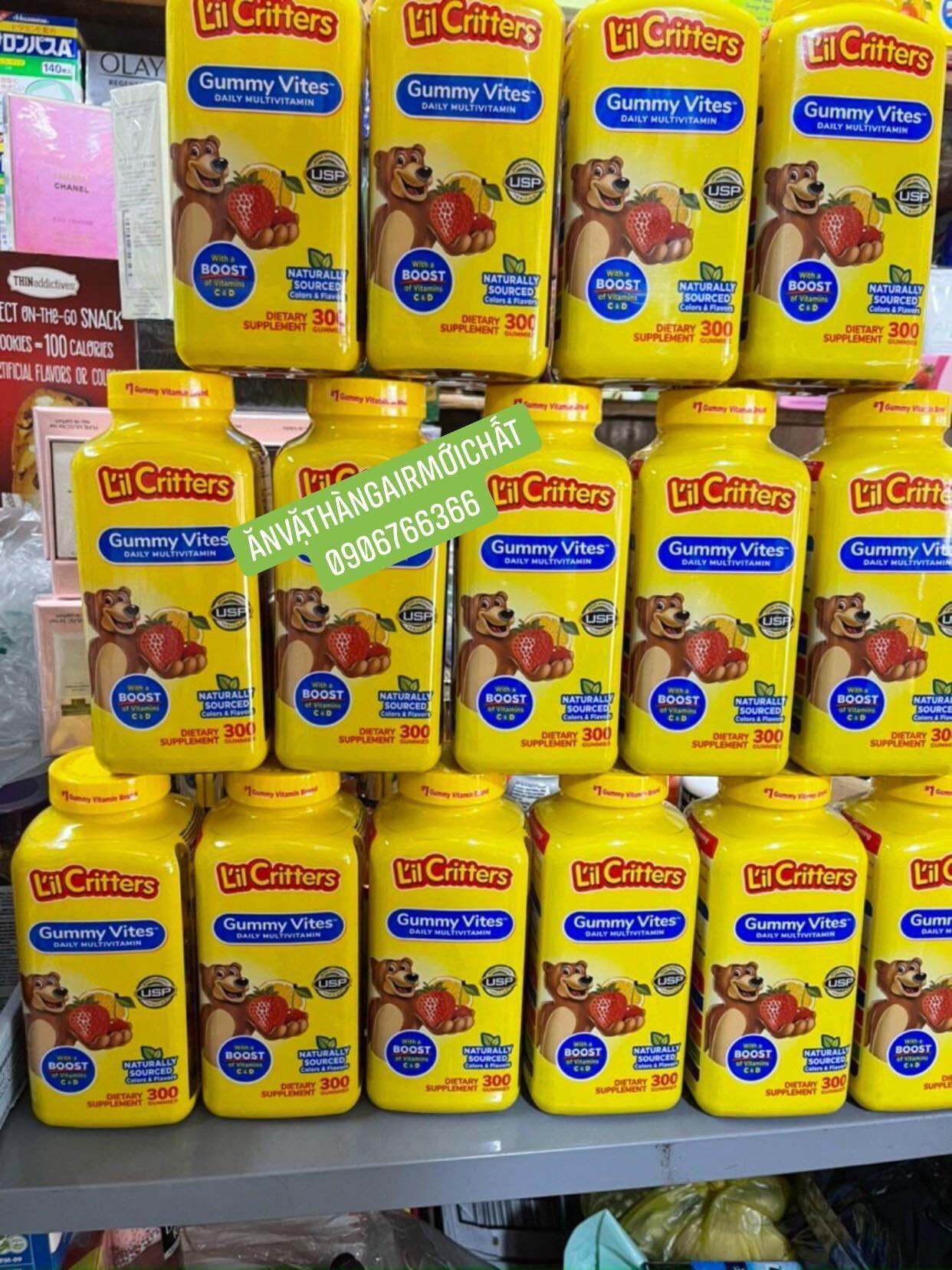 Kẹo Dẻo Vitamin Gummy Vites L'il Critters Mỹ Hộp 300 Viên