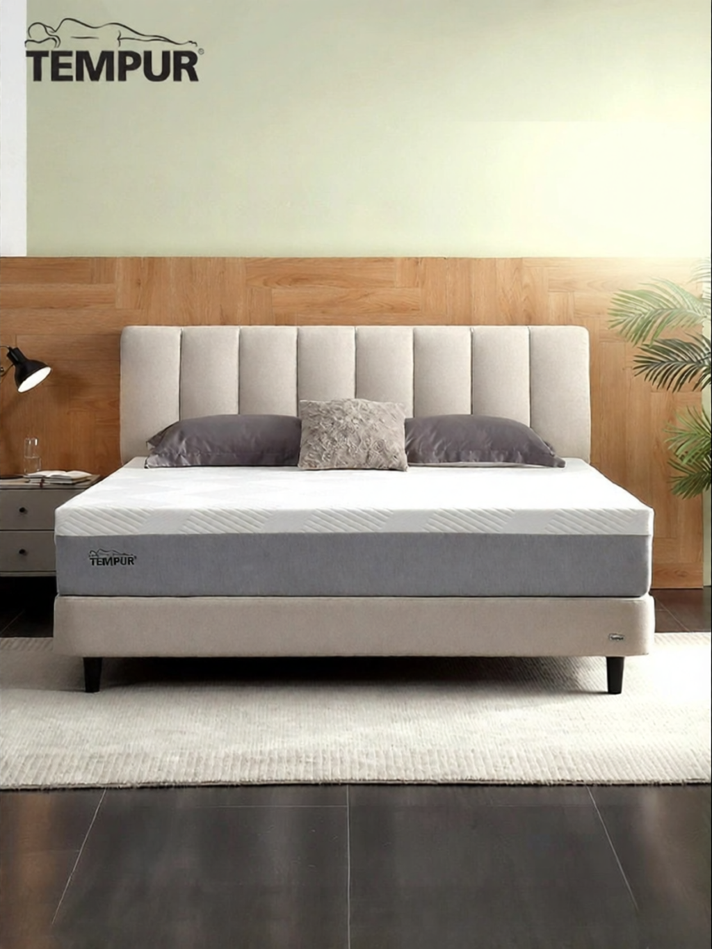 TEMPUR | Velvet-like Wooden Structure Fabric Bed Frame 1.8m Giá 36,672,000 Đồng*Miễn phí vận chuyển