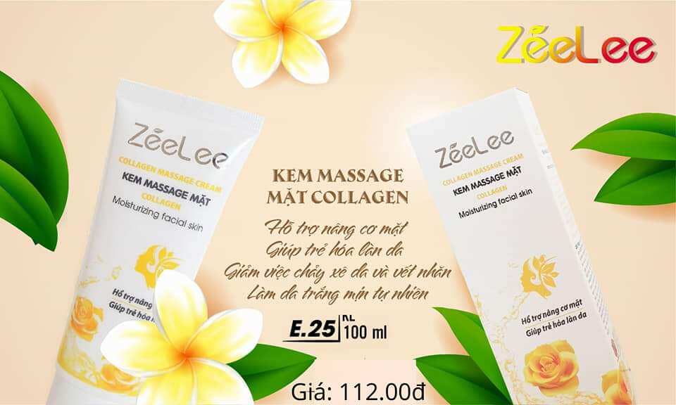 kem zeelee massage mặt collagen nâng cơ