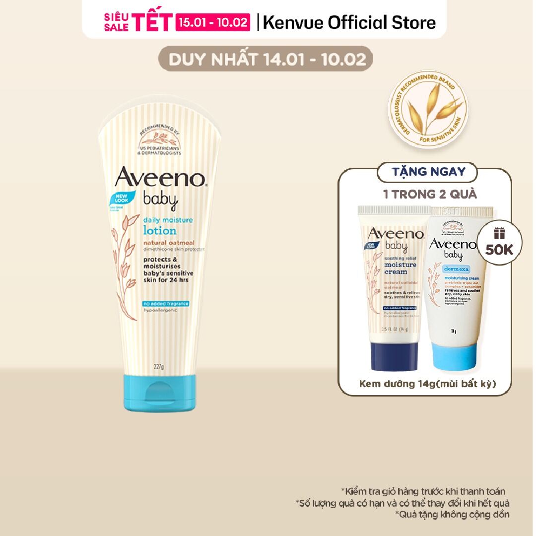 Sữa dưỡng ẩm cho da khô và nhạy cảm Aveeno Daily Moisture 227ml
