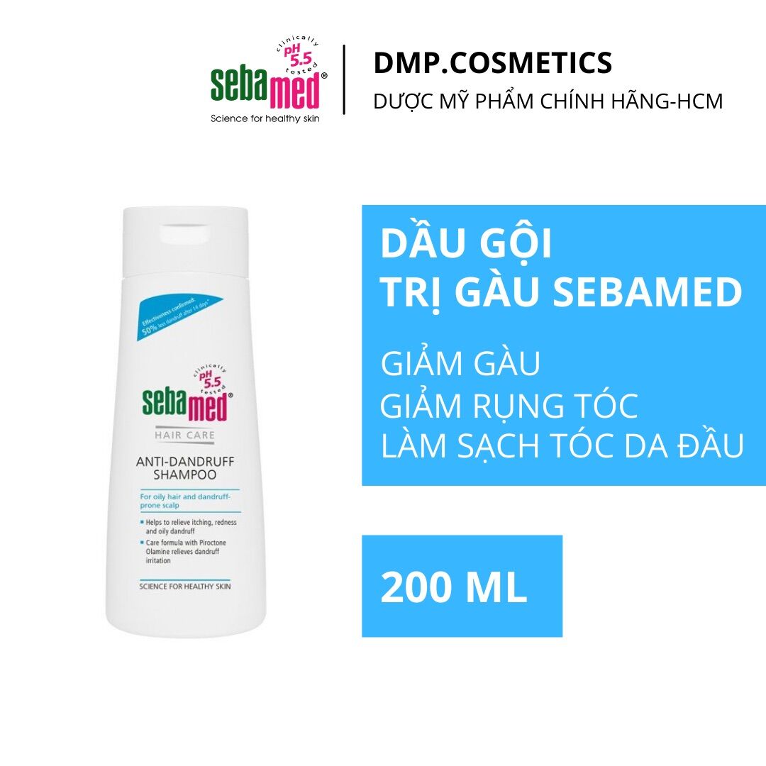Dầu gội giảm gàu, dầu gội ngăn rụng tóc sebamed ph5.5 anti-dandruff shampoo 200ml