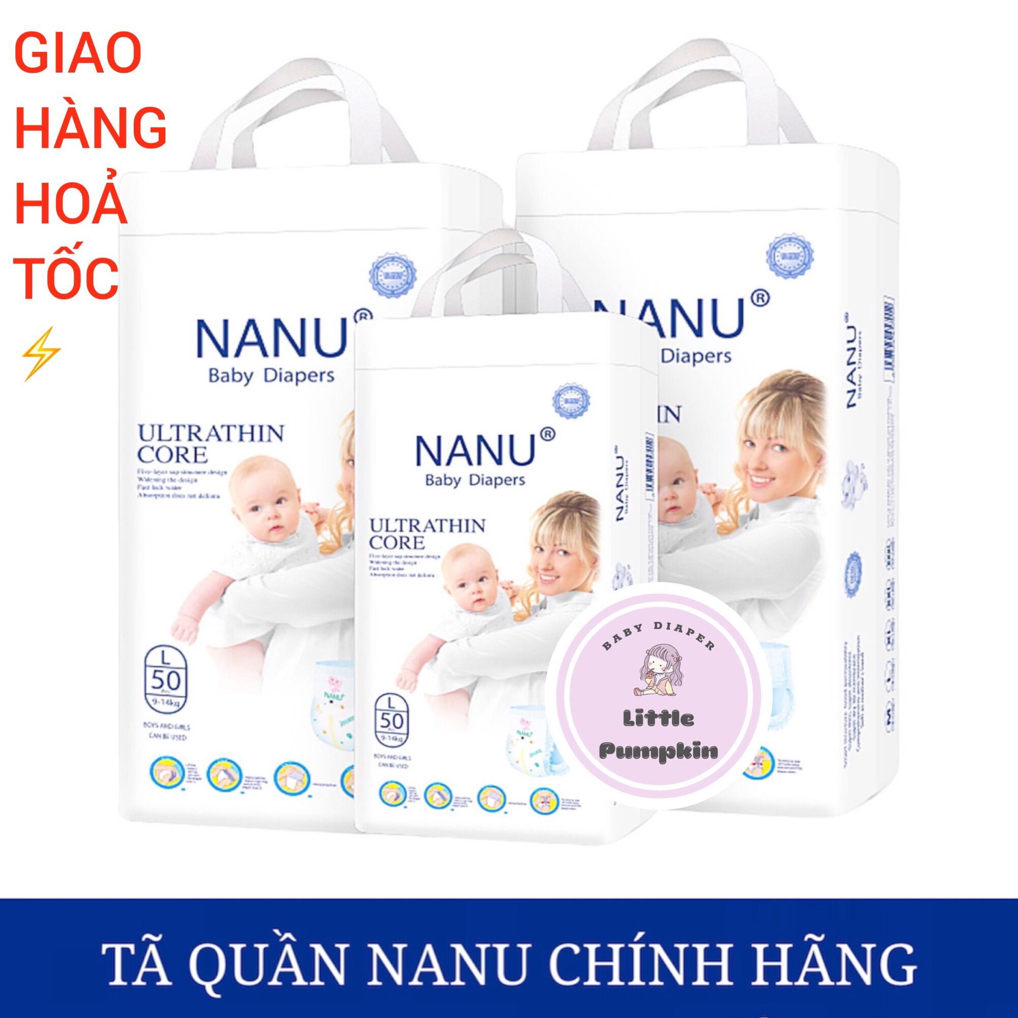 [50 MIẾNG] TÃ QUẦN/ BỈM QUẦN NANU CHÍNH HÃNG ĐỦ SIZE