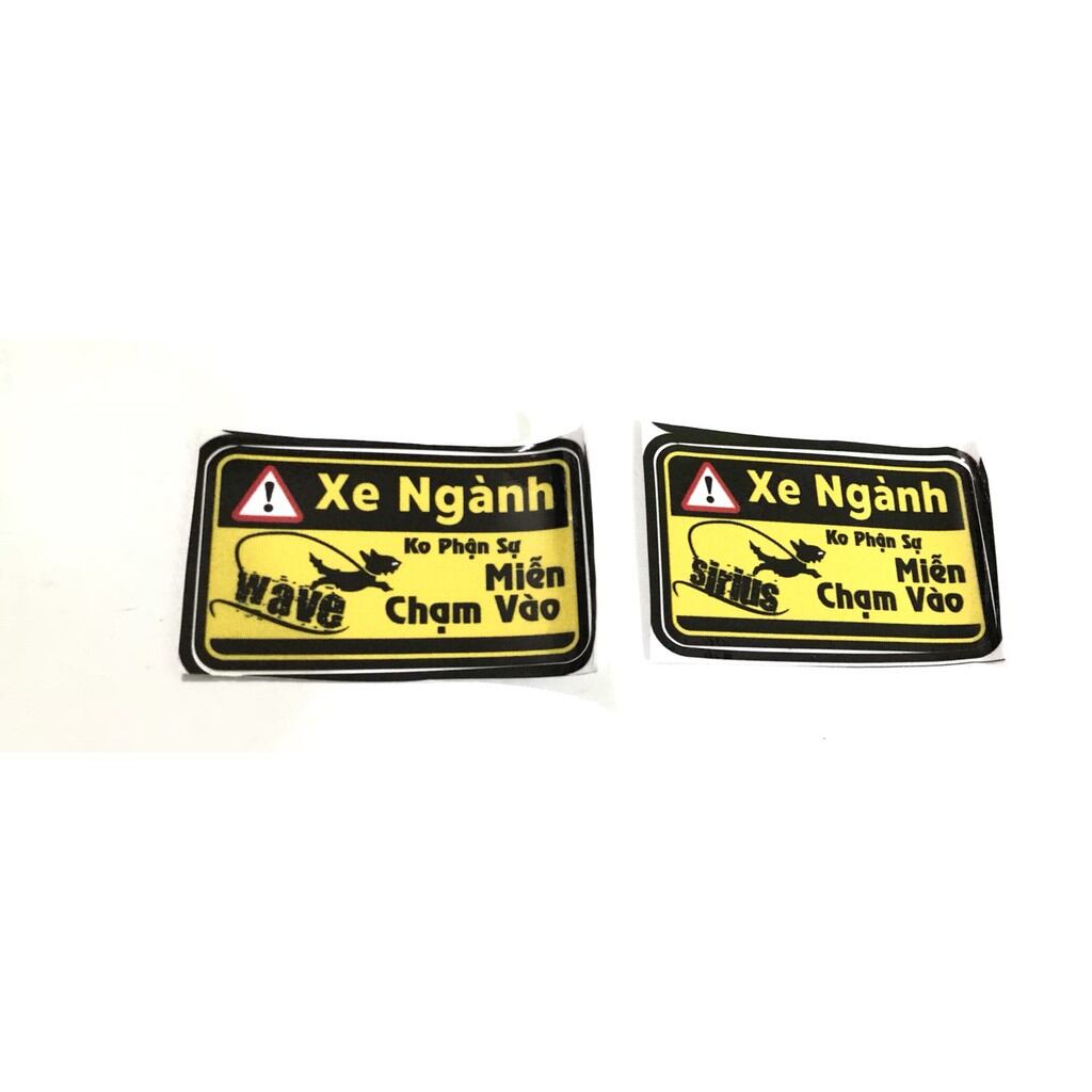 Tem cảnh báo dán xe máy (loại 3 lớp chống nước)-