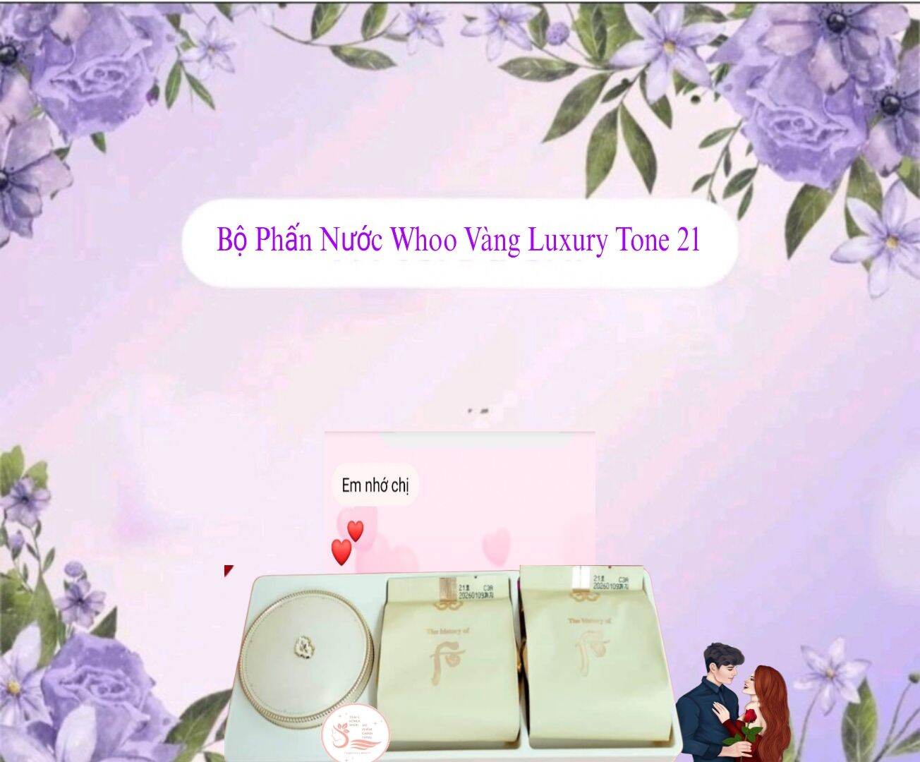 Sét Phấn Nước Whoo Vàng Cao Cấp Đa Năng