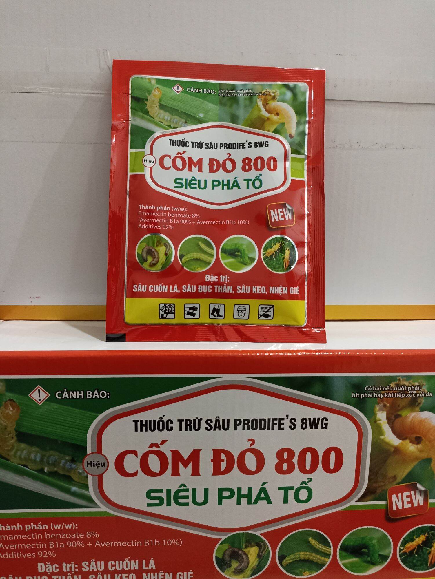 Thuốc trừ sâu sinh học CỐM ĐỎ 800WG gói 10gr dạng cốm đỏ cao cấp trừ sâu keo sâu cuốn lá sâu đục thân bọ trĩ nhện đỏ nhện gié sâu đục quả
