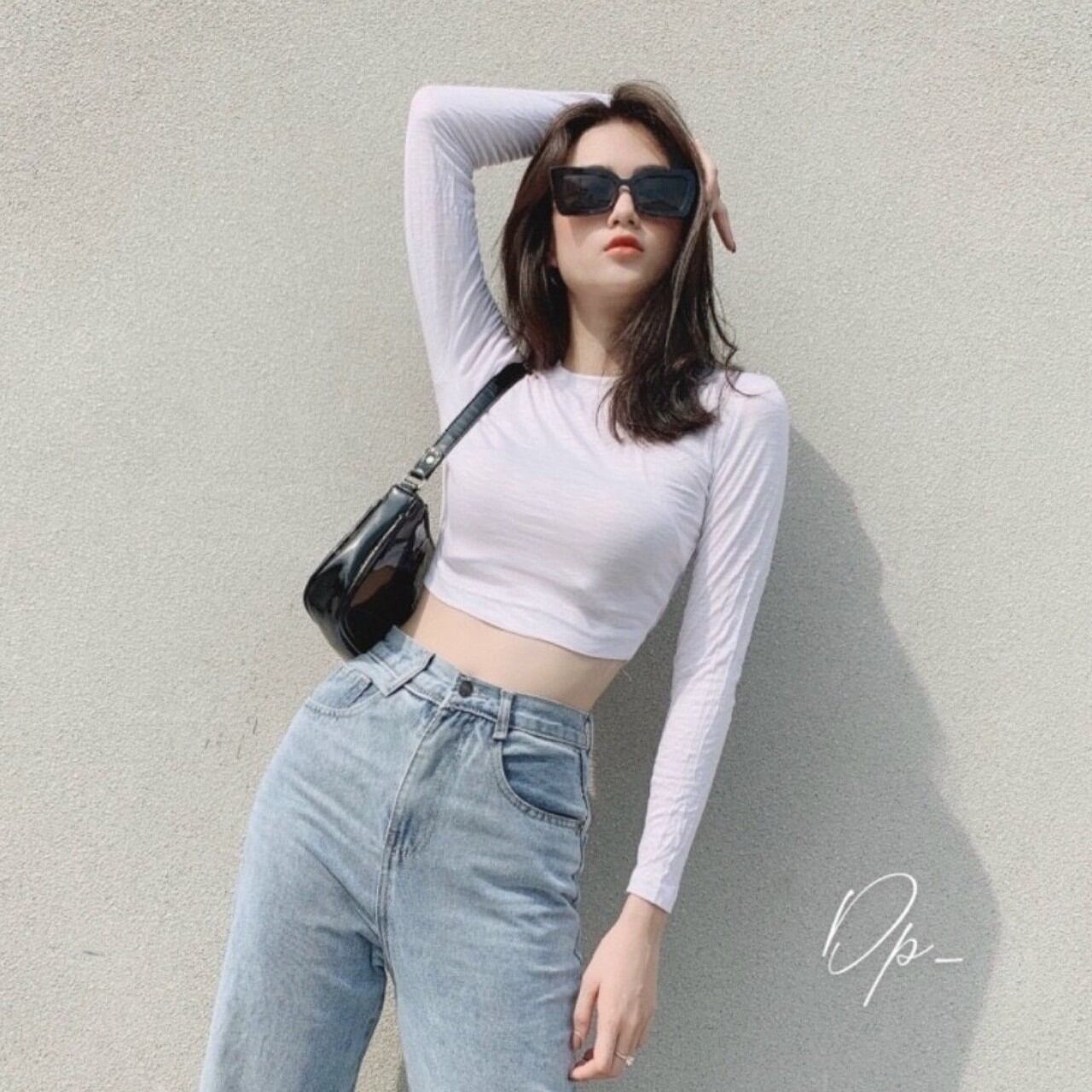 Áo nữ len tăm croptop basic dễ phối đồ CRT14