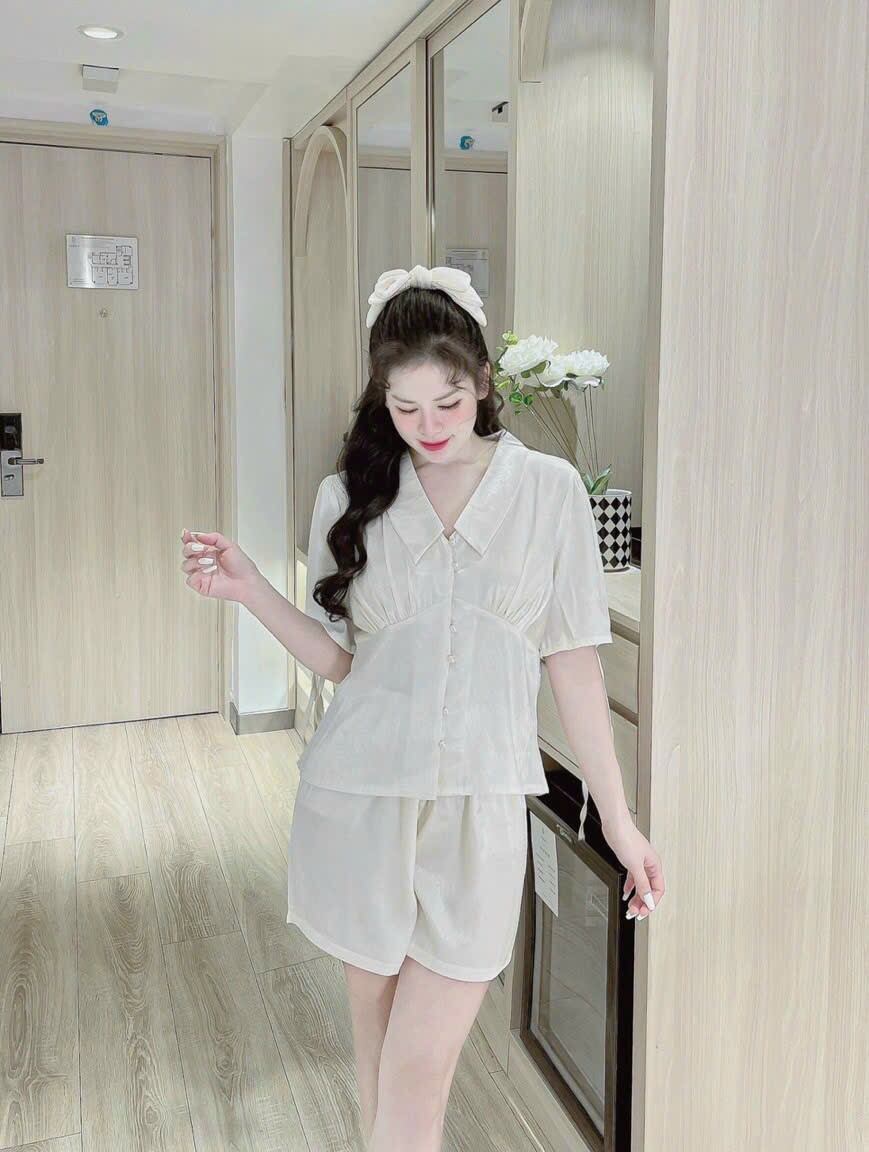 Bộ đùi mặc nhà chất lụa satin cao cấp big size dưới 60 ký