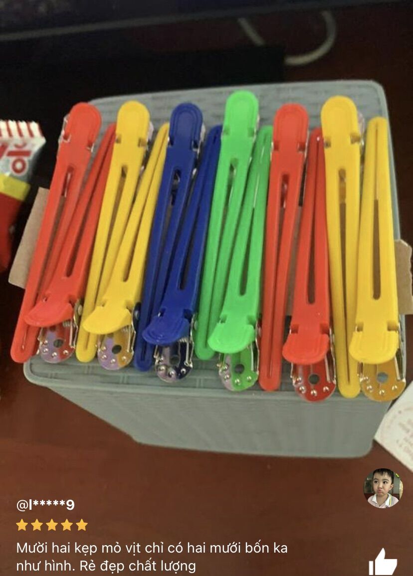 🐥🐥Set 12 Cái Kẹp Tóc Mỏ Vịt Lớn (dài 10cm)