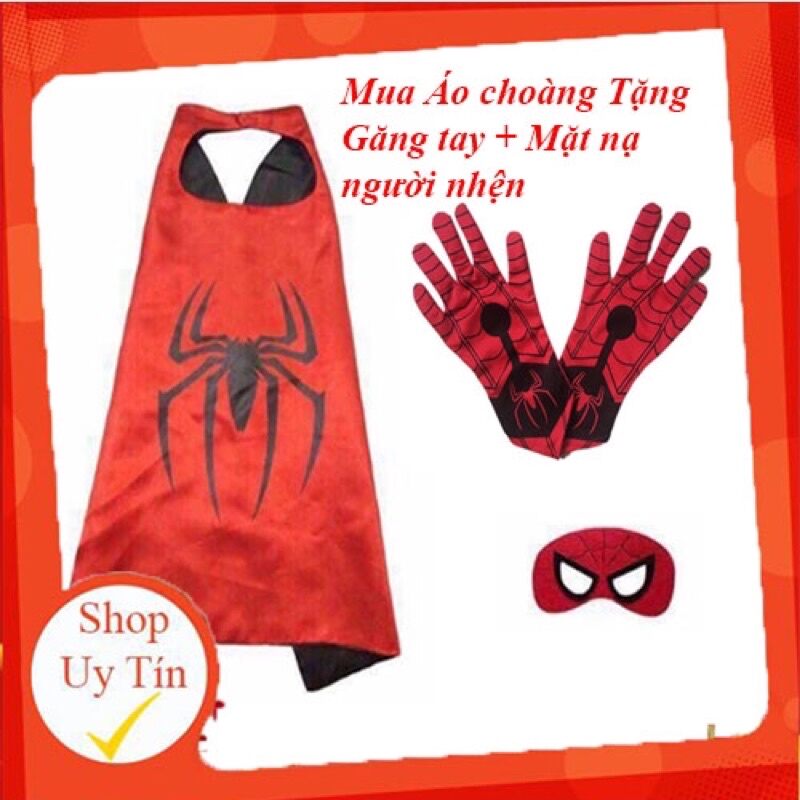 Áo choàng người nhện kèm mặt nạ và găng tay cho bé trai