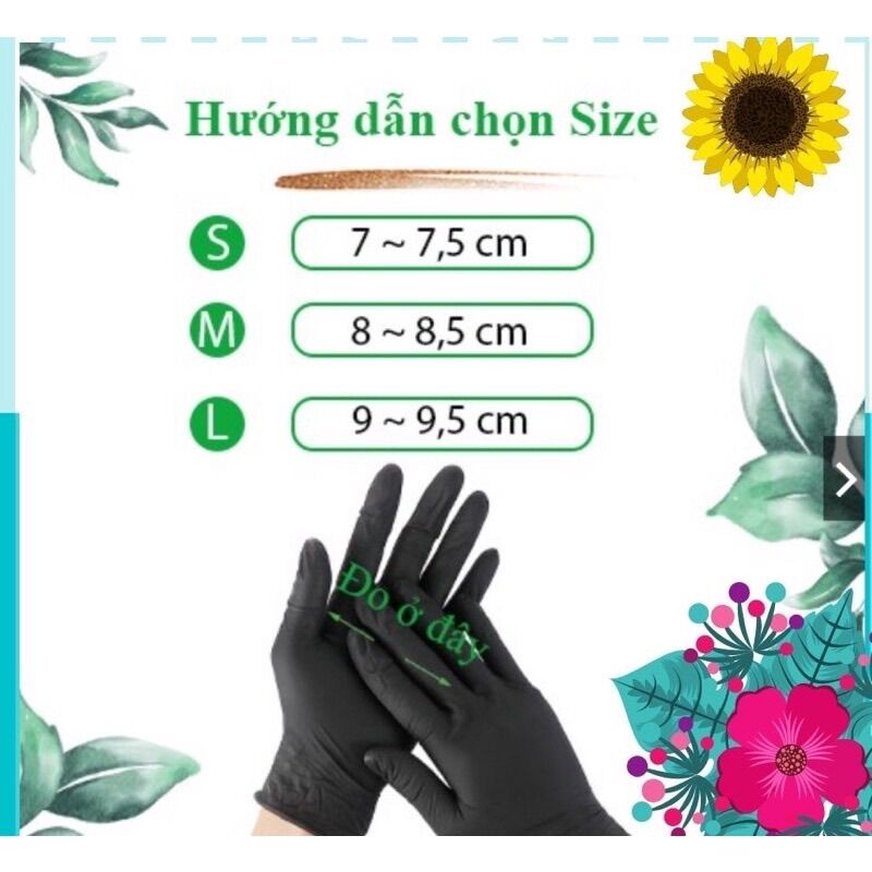 [ hop 100 chiec] Găng tay y tế Đen ko bột size S