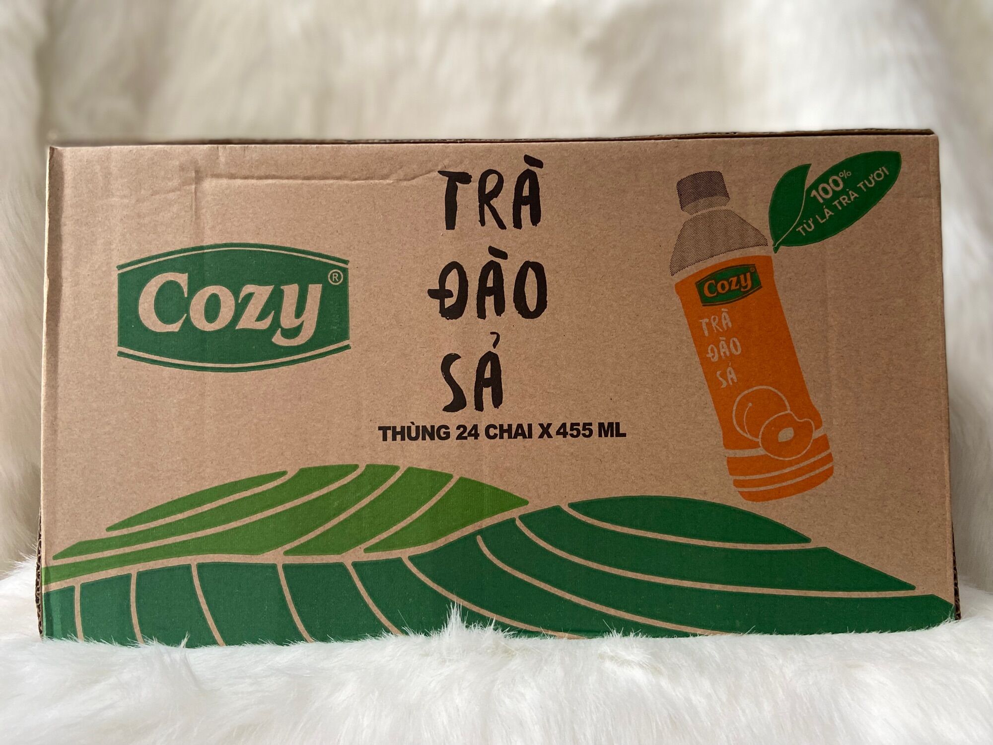 1 Thùng COZY Trà Đào Sả  /24 Chai *455ml