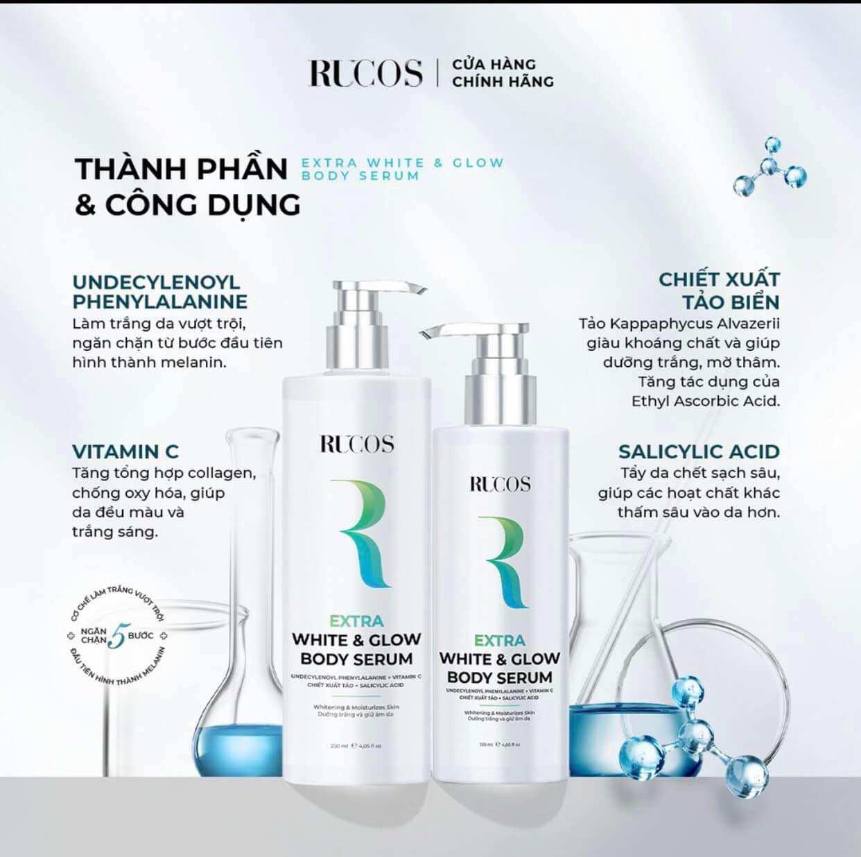 Extra White & Glow Body Serum Rucos