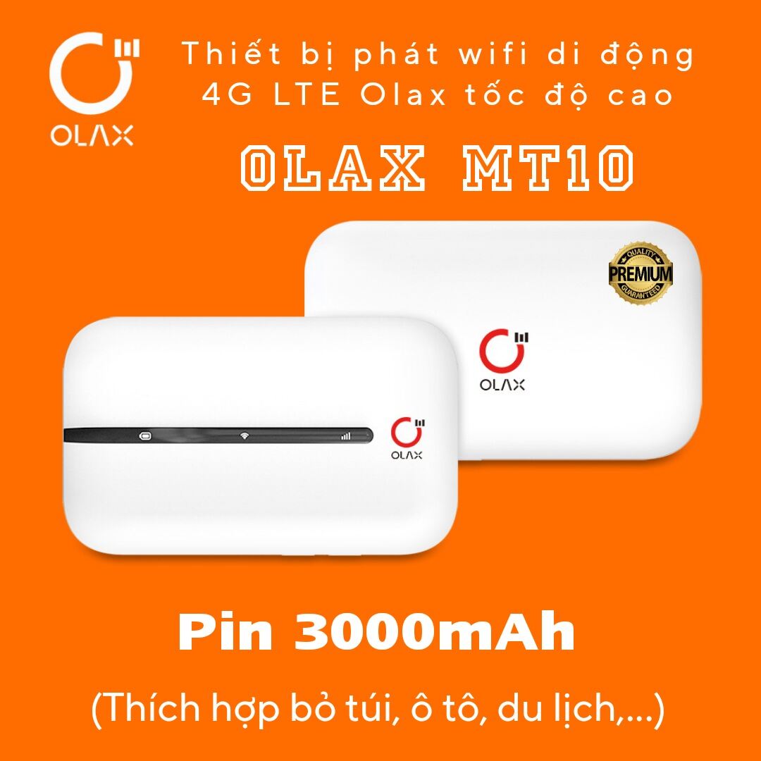 Bộ phát Wifi di động Sim 4G LTE Olax MT10 Pin 3000mAh