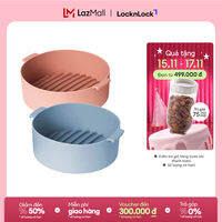 Khay silicone Lock&Lock dùng để nấu ăn, dung tích 3.5L, 210X185X70MM - Có hai màu xanh & hồng - CKB003