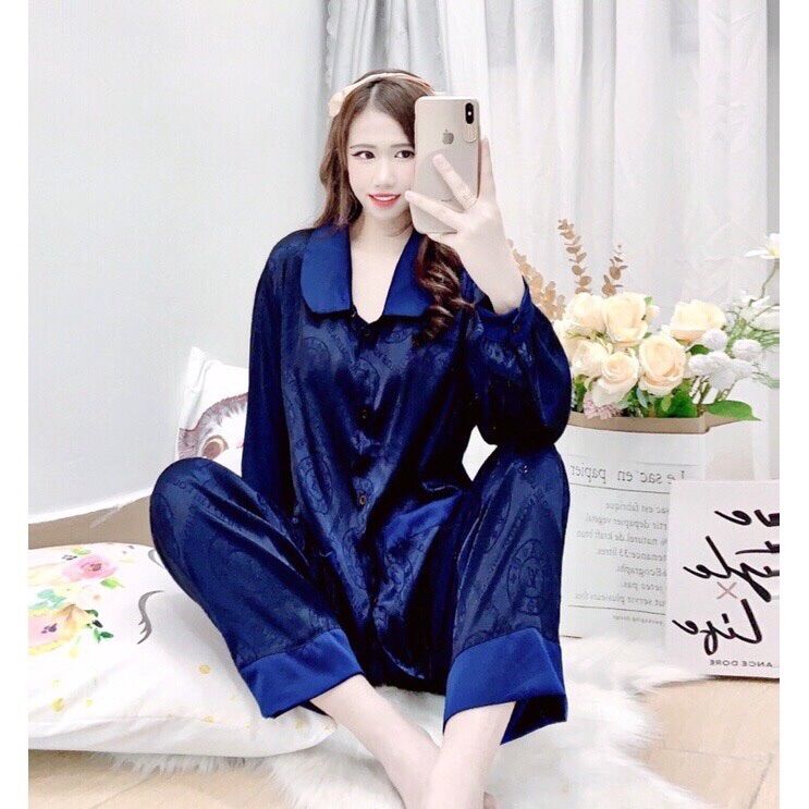 (55-75kg) Đồ Bộ Lụa Gấm Cao cấp - Tay dài quần dài