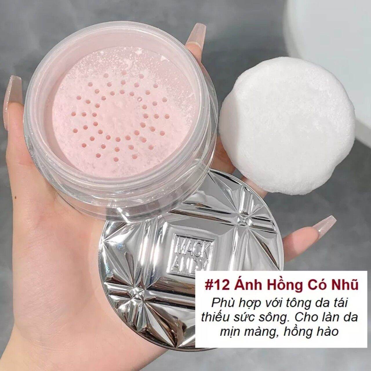 Phấn phủ mack andy kiềm dầu.giữ lớp makup đến 12h