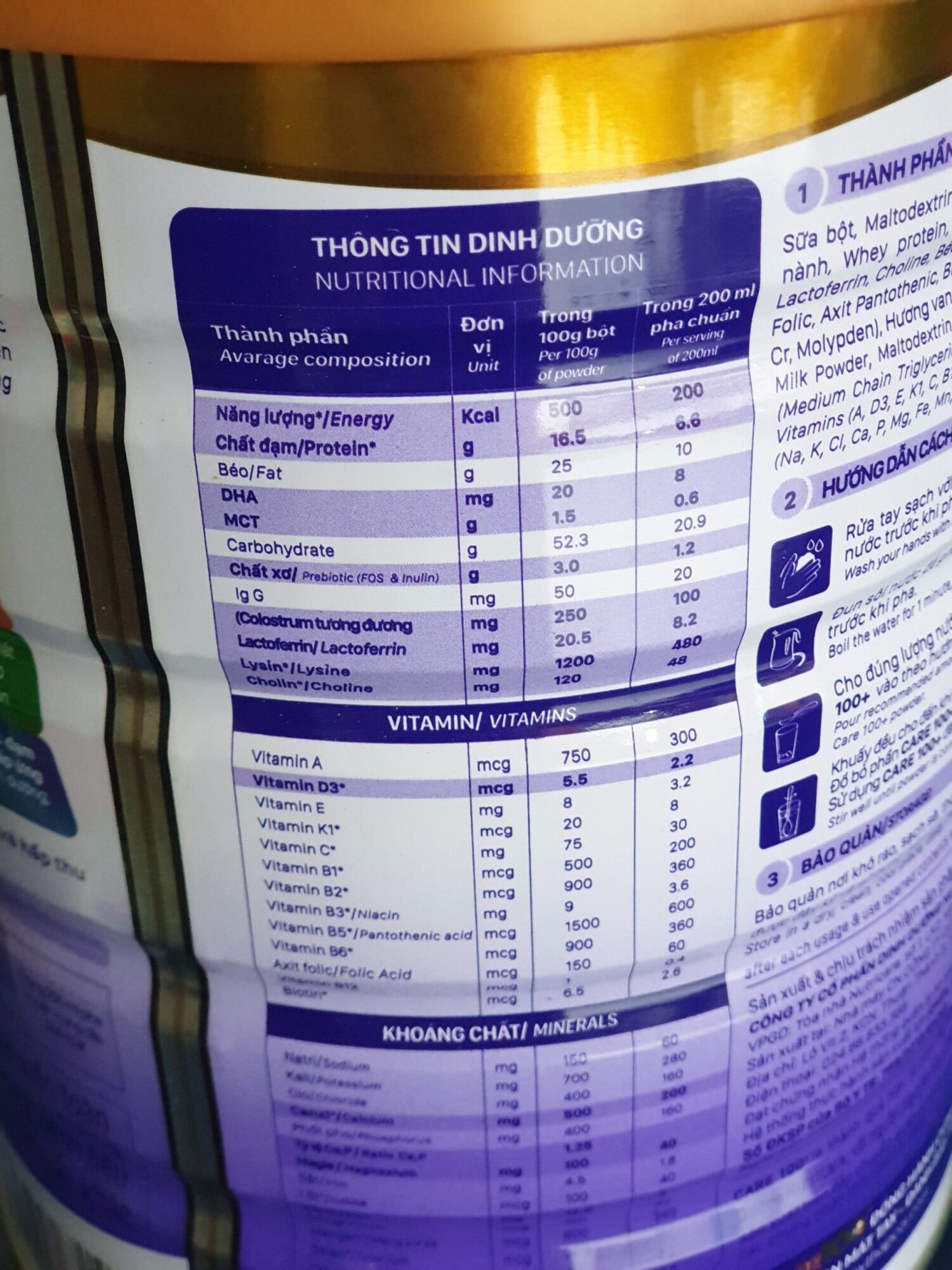 Sữa NutriCare Care 100+ (900g) Date mới