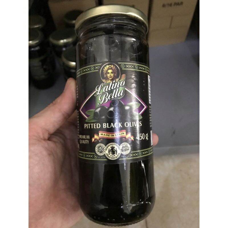 Trái olive đen không hạt ngâm hiệu Latino Bella 450g