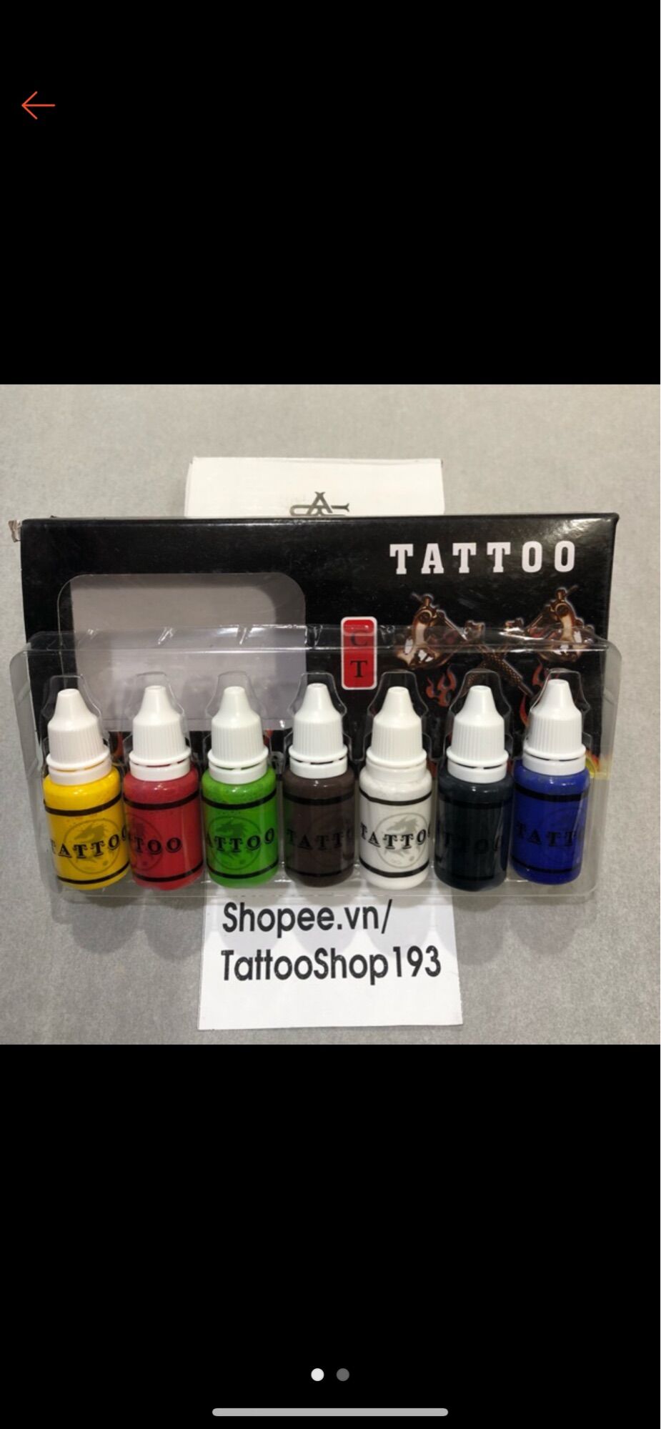 Mực tattoo 7 màu cơ bản,chỉ nên dùng để tập