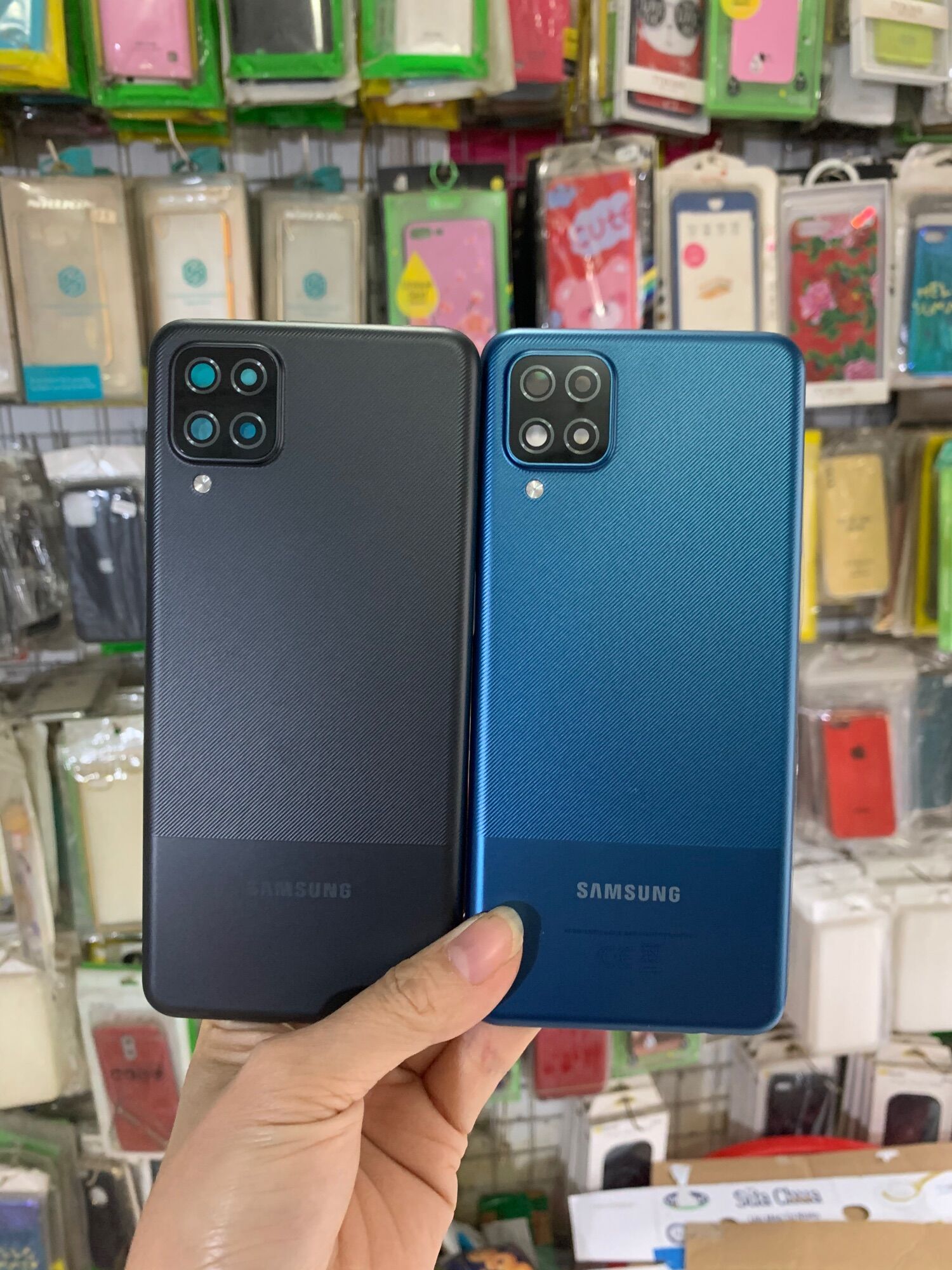 Bộ Vỏ nắp lưng sườn sam sung A12 loại xịn
