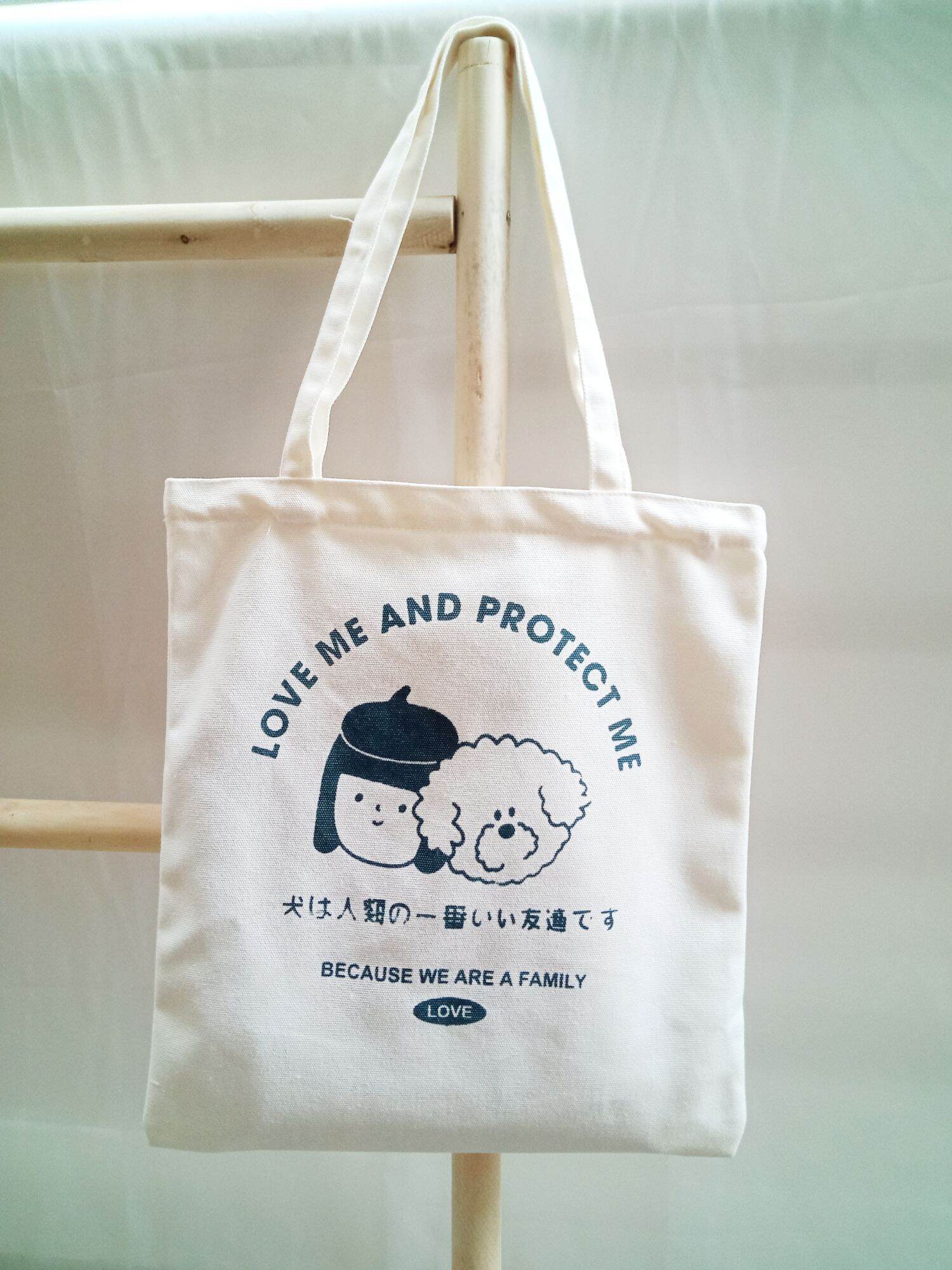 Túi Tote Vải Love Me(Vừa A4, Có Khóa Miệng Túi)