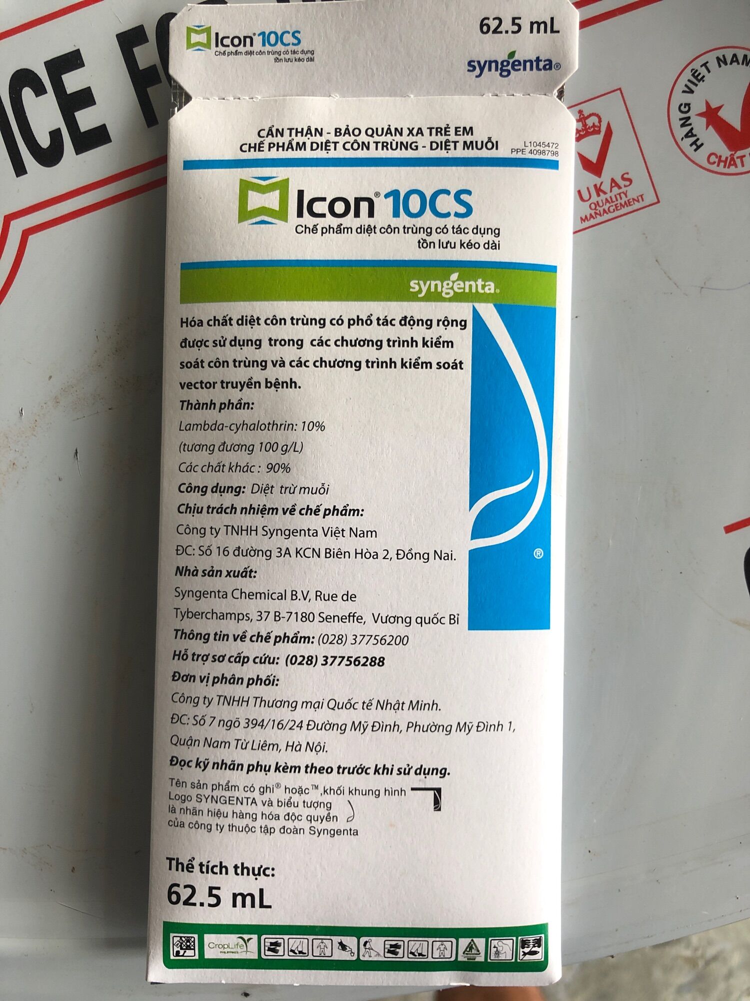 Icon 10CS - Syngenta- chế phẩm diệt côn trùng có tác dụng tồn lưu lâu dài