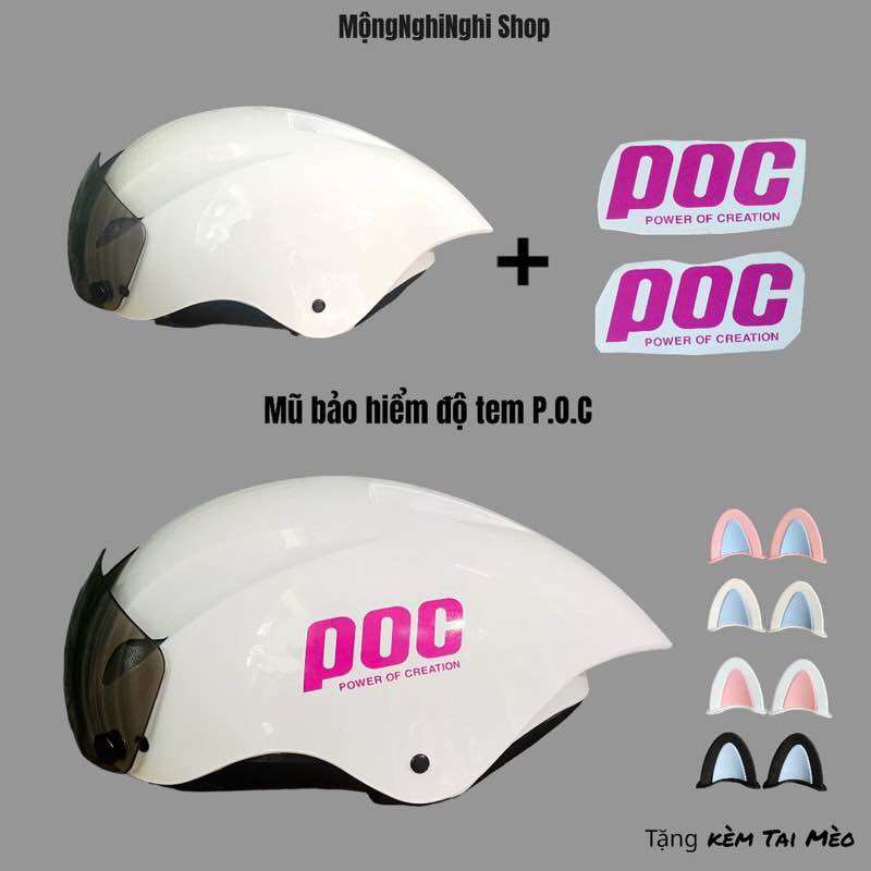 Nón bảo hiểm POC đuôi nhọn ( Nón trơn lên tem )