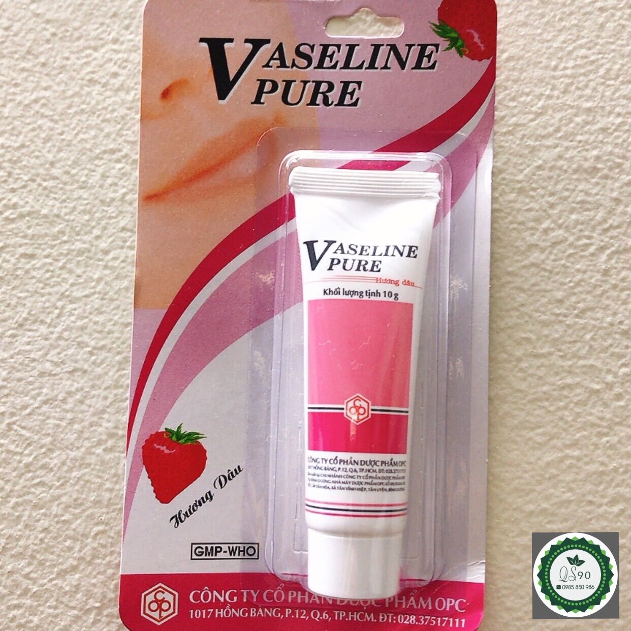 Vaseline pure hương dâu 1 tuýp 10g