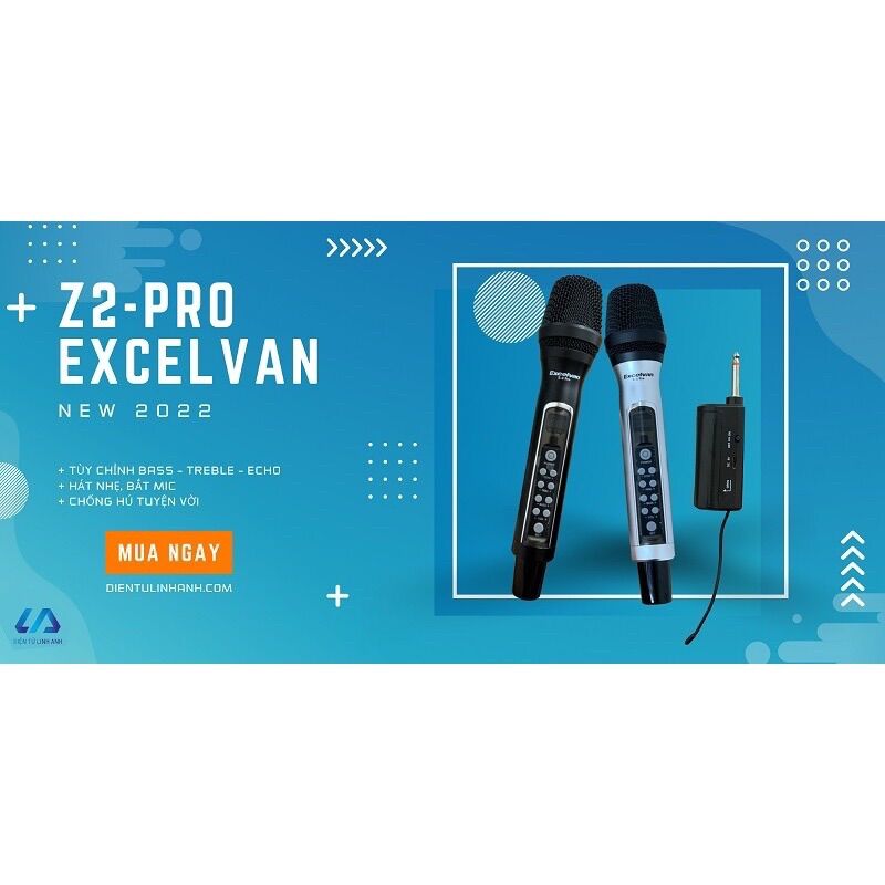Micro Karaoke Không Dây Excelvan Z2 Pro