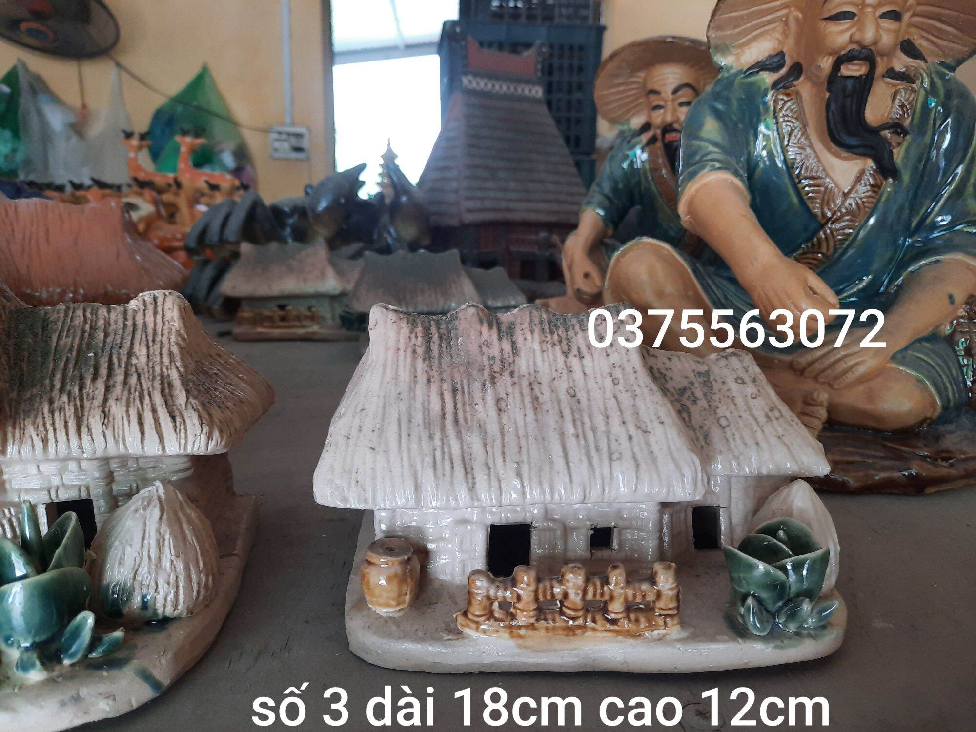 Tiểu cảnh - Nhà gốm trang trí bể cá, decor mô hình sân vườn thu nhỏ Bát Tràng