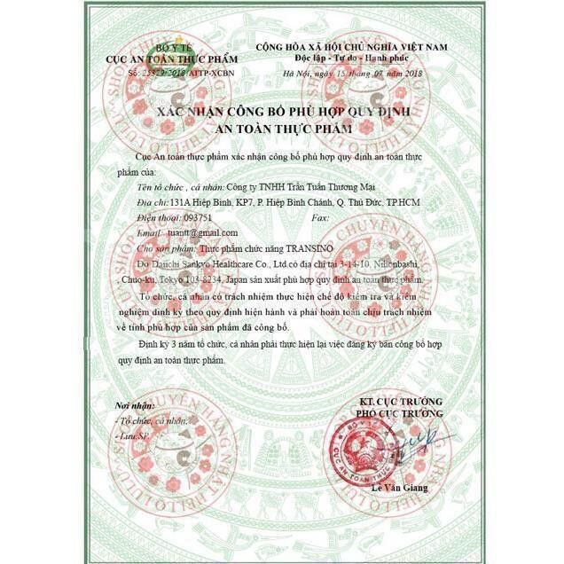 Viên uống trắng da Transino 120 viên