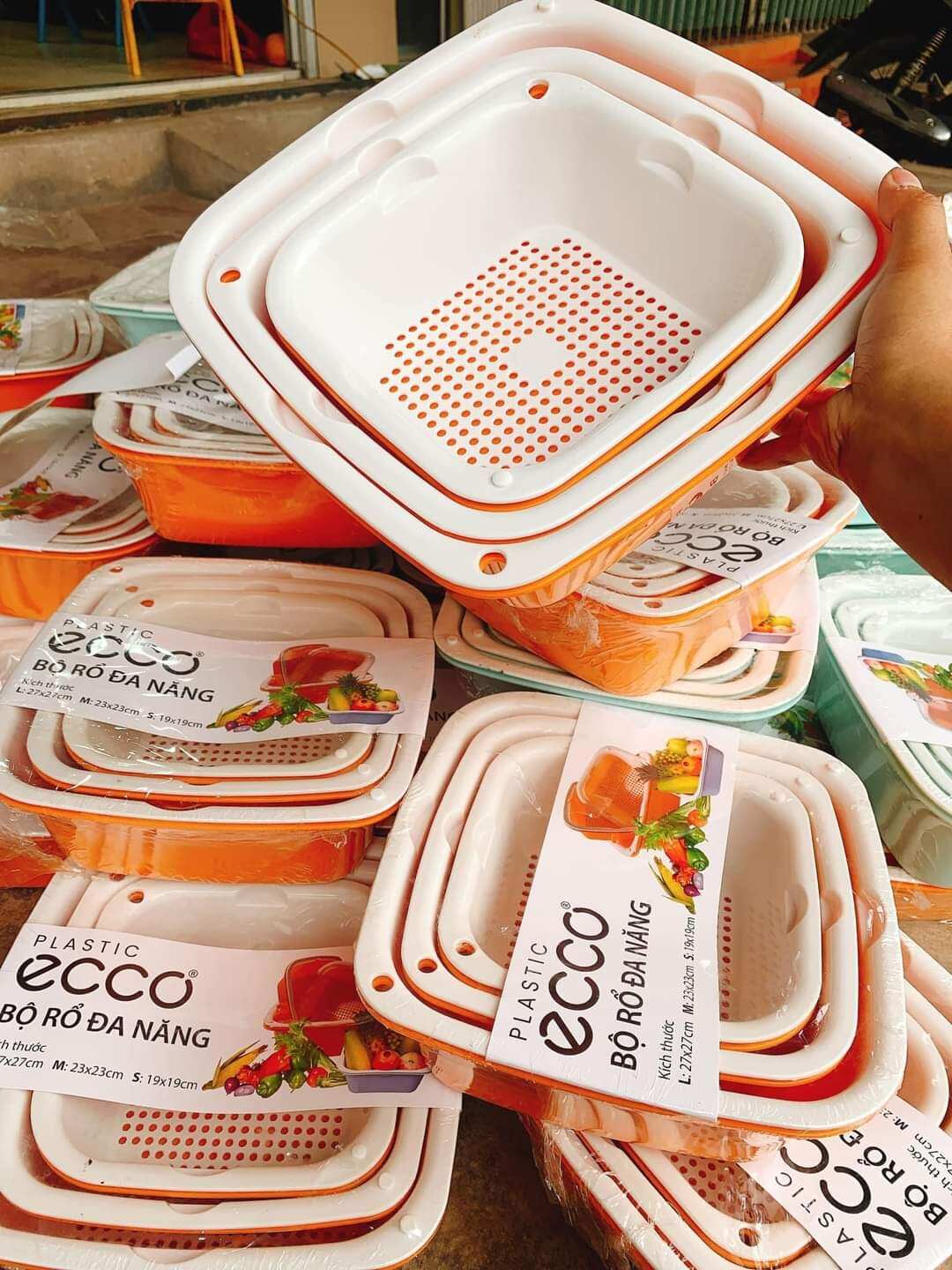 Bộ Rổ Chậu Đa Năng Ecco 3 món