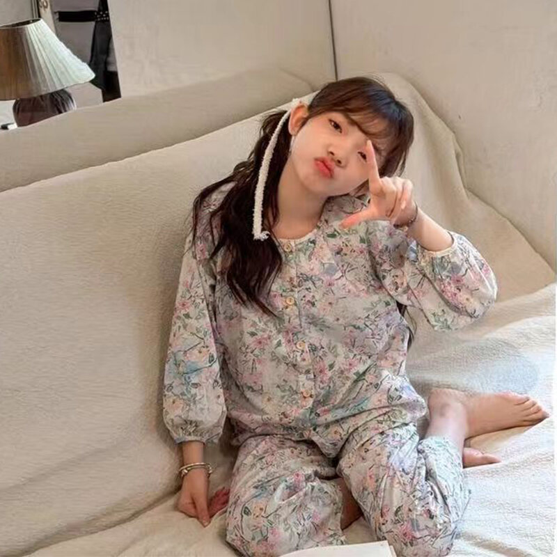Bộ Đồ Ngủ Công Chúa Mùa Hè Mỏng Cho Trẻ Em Bộ Đồ Mặc Nhà Cho Bé Gái Bộ Đồ Ngủ Mùa Xuân Thu Bằng Poly