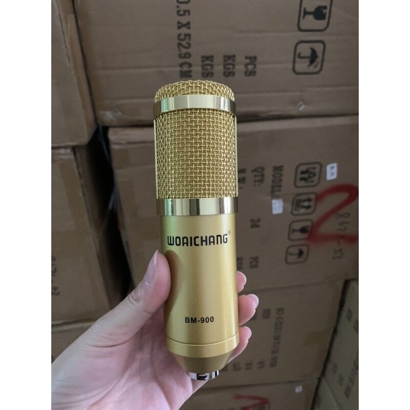 Trọn bộ mic thu âm livestream sound card k300 và mic bm900 chân kẹp màng lọc tặng tai nghe sony