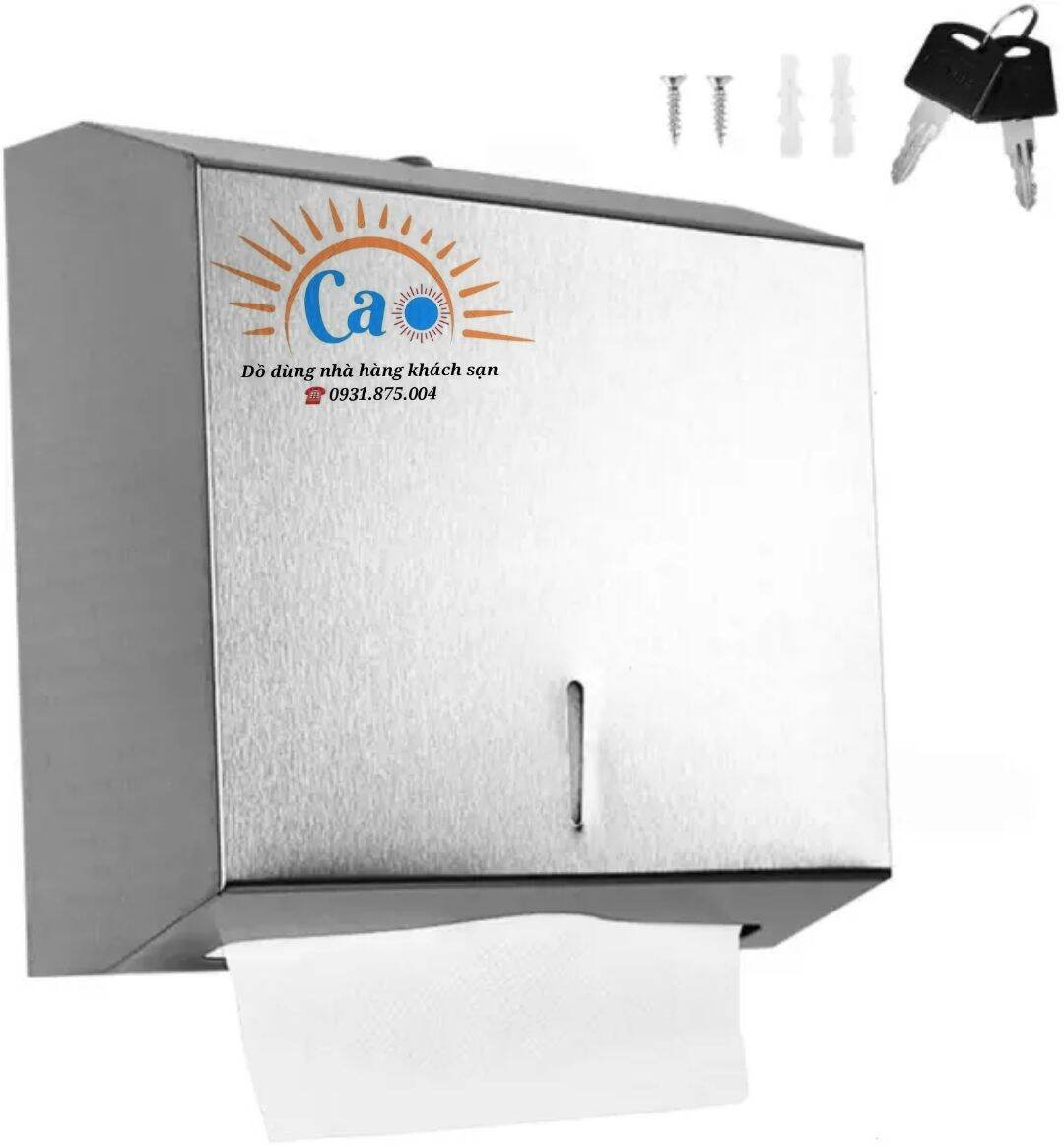Hộp inox đựng khăn giấy lau tay gắn tường khổ lớn