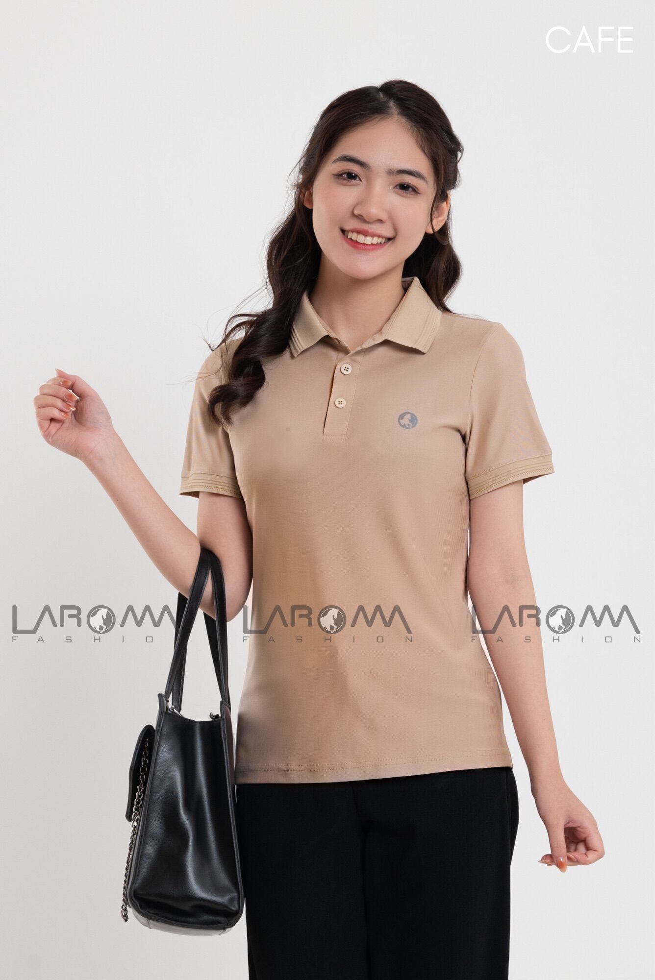 Áo polo phông có cổ Laroma của nữ
